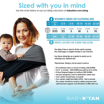 Baby K'tan Slings Baby K’tan Active Baby Carrier - Black